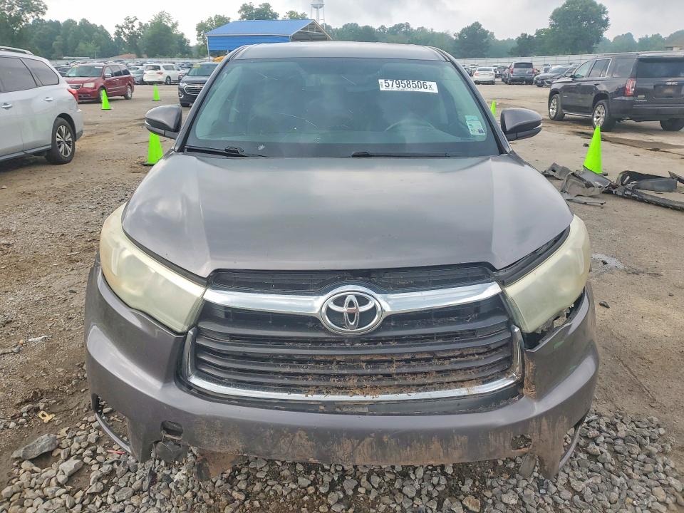 2015 Toyota Highlander VIN 5TDZKRFH7FS090868 COPART salvage auction — FRONT END, Ms - Cert Of Title-Salvaged, sold $4,000 on 2026-07-31 (photo 5)