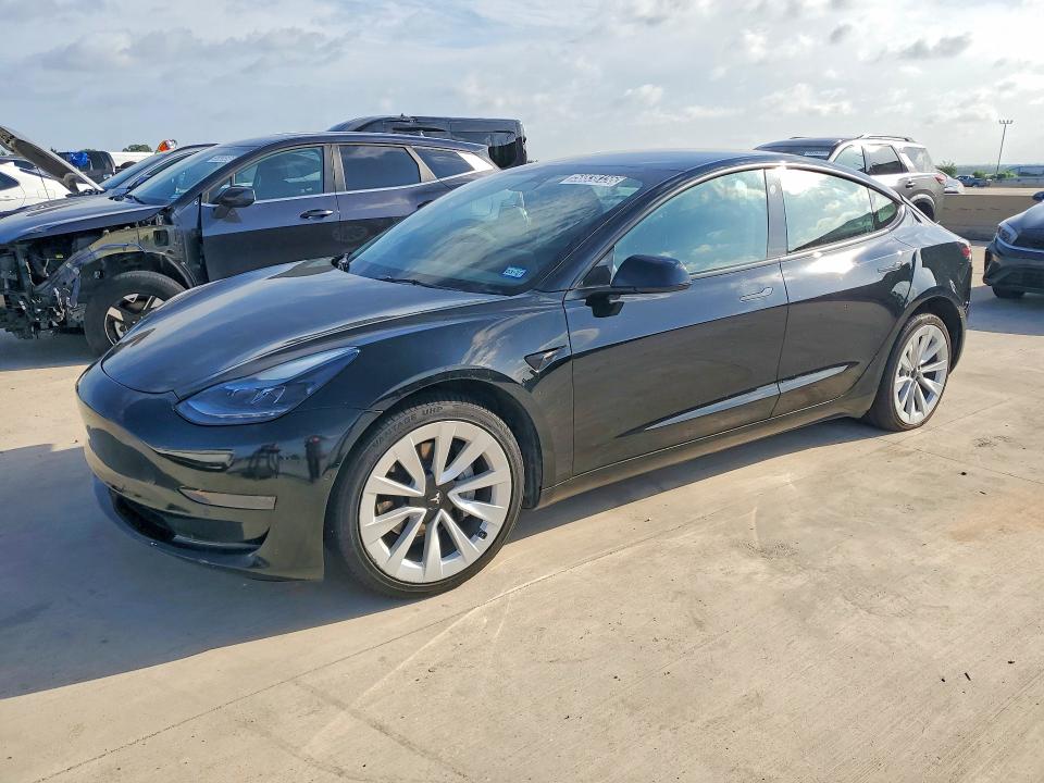 2022 Tesla Model 3 VIN 5YJ3E1EA4NF185202 COPART salvage auction — REAR END, TX - CERTIFICATE OF TITLE, sold $7,200 on 2026-07-08 (photo 1)