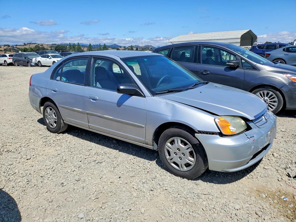 2002 Honda Civic VIN 1HGES16542L072010 COPART salvage auction — FRONT END, Ca - Salvage Certificate, sold $325 on 2026-07-09 (photo 4)