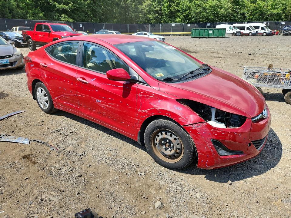 2016 Hyundai Elantra VIN KMHDH4AE2GU489687 COPART salvage auction — FRONT END, Md - Cert Of Salvage > 75% Damage, sold $2,200 on 2026-07-31 (photo 4)