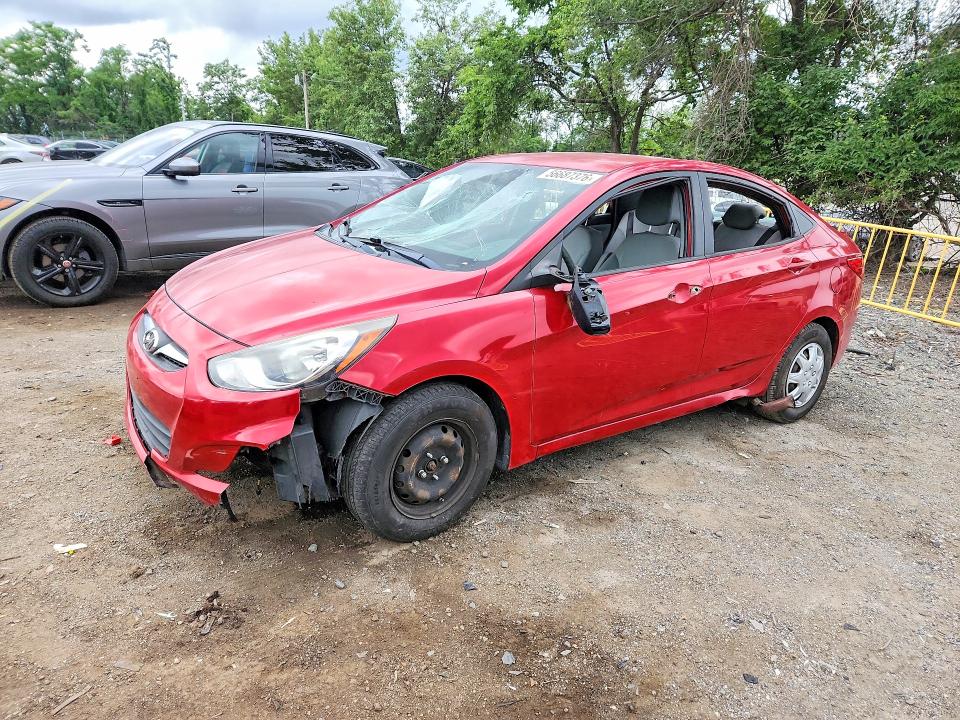 2014 Hyundai Accent VIN KMHCT4AE0EU674067 COPART salvage auction — VANDALISM, Salvage Title, sold $125 on 2026-07-21 (photo 1)