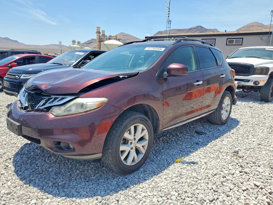 2013 Nissan Murano VIN JN8AZ1MW1DW316206 COPART salvage auction — FRONT END, Nv - Salvage Title, sold $975 on 2026-07-08 (photo 1)