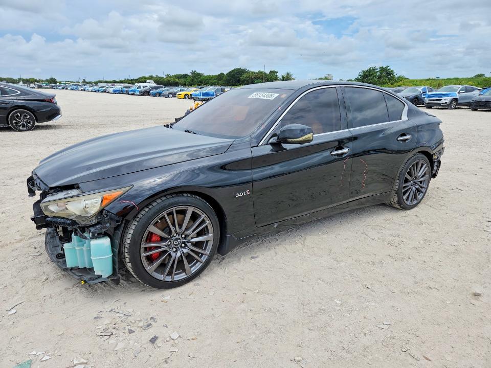 2016 Infiniti Q50 VIN JN1FV7AP6GM420951 COPART salvage auction — FRONT END, Fl - Cert Of Title Slvg Rebuildable, sold $4,850 on 2026-07-16 (photo 1)