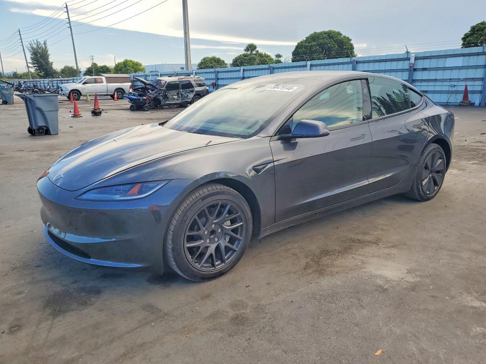 2024 Tesla Model 3 VIN 5YJ3E1EA7RF849613 COPART salvage auction — DAMAGE HISTORY, Fl - Cert Of Title Slvg Rebuildable (P), sold $12,600 on 2026-07-20 (photo 1)