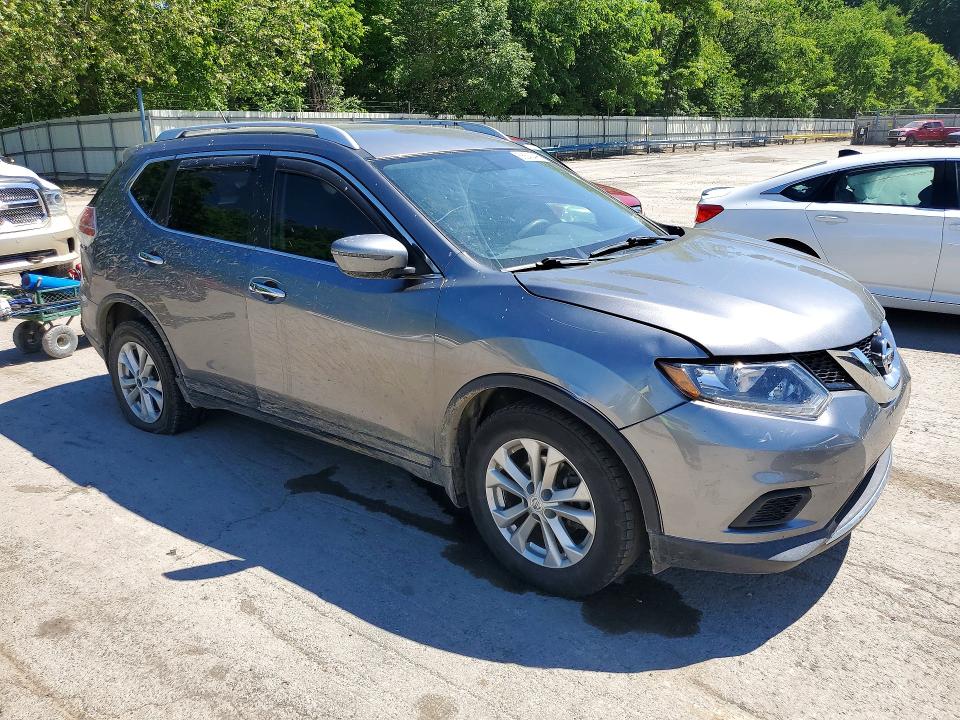 2016 Nissan Rogue VIN KNMAT2MT5GP729849 COPART salvage auction — FRONT END, Pa - Cert Of Title, sold $1,550 on 2026-07-23 (photo 4)