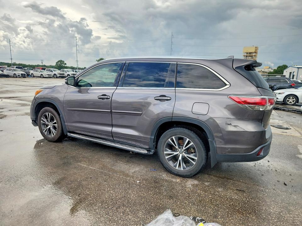 2016 Toyota Highlander VIN 5TDKKRFHXGS173889 COPART salvage auction — FRONT END, LA - CERT OF TITLE-SALVAGE, sold $7,100 on 2026-07-08 (photo 2)
