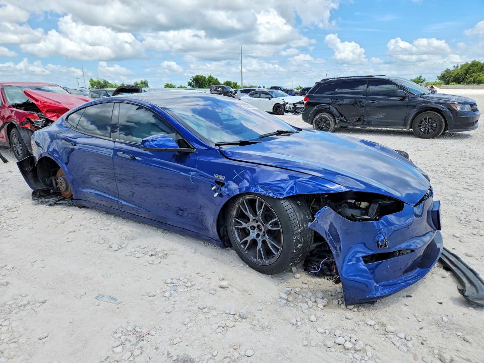 2021 Tesla Model s VIN 5YJSA1E60MF454393 COPART salvage auction — FRONT END, Tx - Salvage Vehicle Title, sold $12,900 on 2026-07-23 (photo 4)