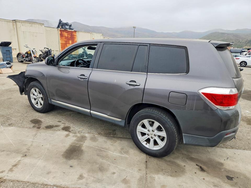 2013 Toyota Highlander VIN 5TDBK3EH2DS225798 COPART salvage auction — FRONT END, Ca - Salvage Certificate, sold $4,200 on 2026-07-28 (photo 2)