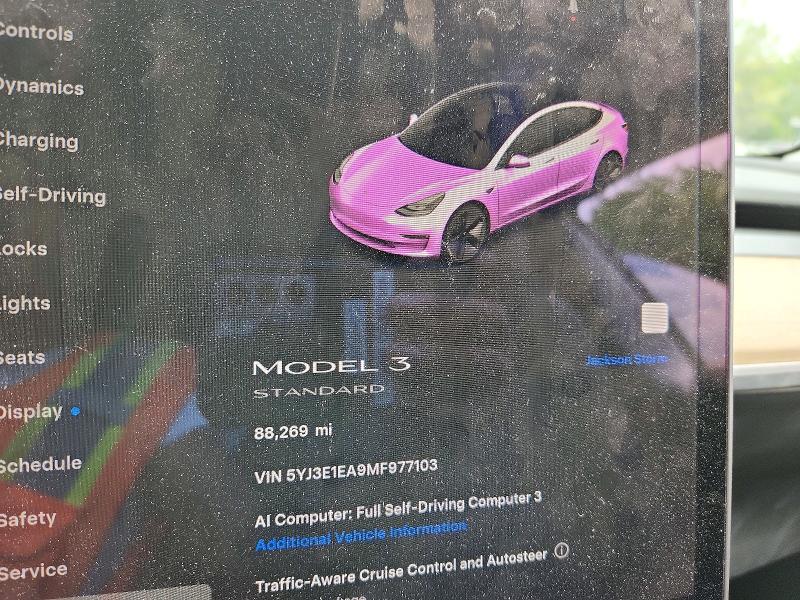 2021 Tesla Model 3 VIN 5YJ3E1EA9MF977103 COPART salvage auction — REAR END, Nc - Salvage Certificate Of Title, sold $5,100 on 2026-07-24 (photo 9)