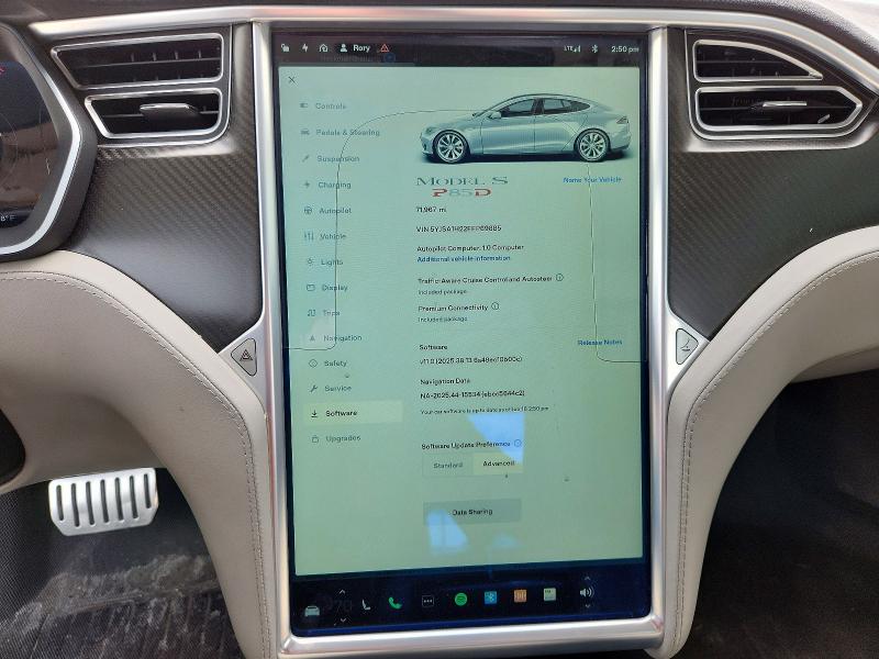 2015 Tesla Model s VIN 5YJSA1H22FFP69885 COPART salvage auction — FRONT END, Pa - Certificate Of Salvage, sold $4,100 on 2026-07-17 (photo 9)