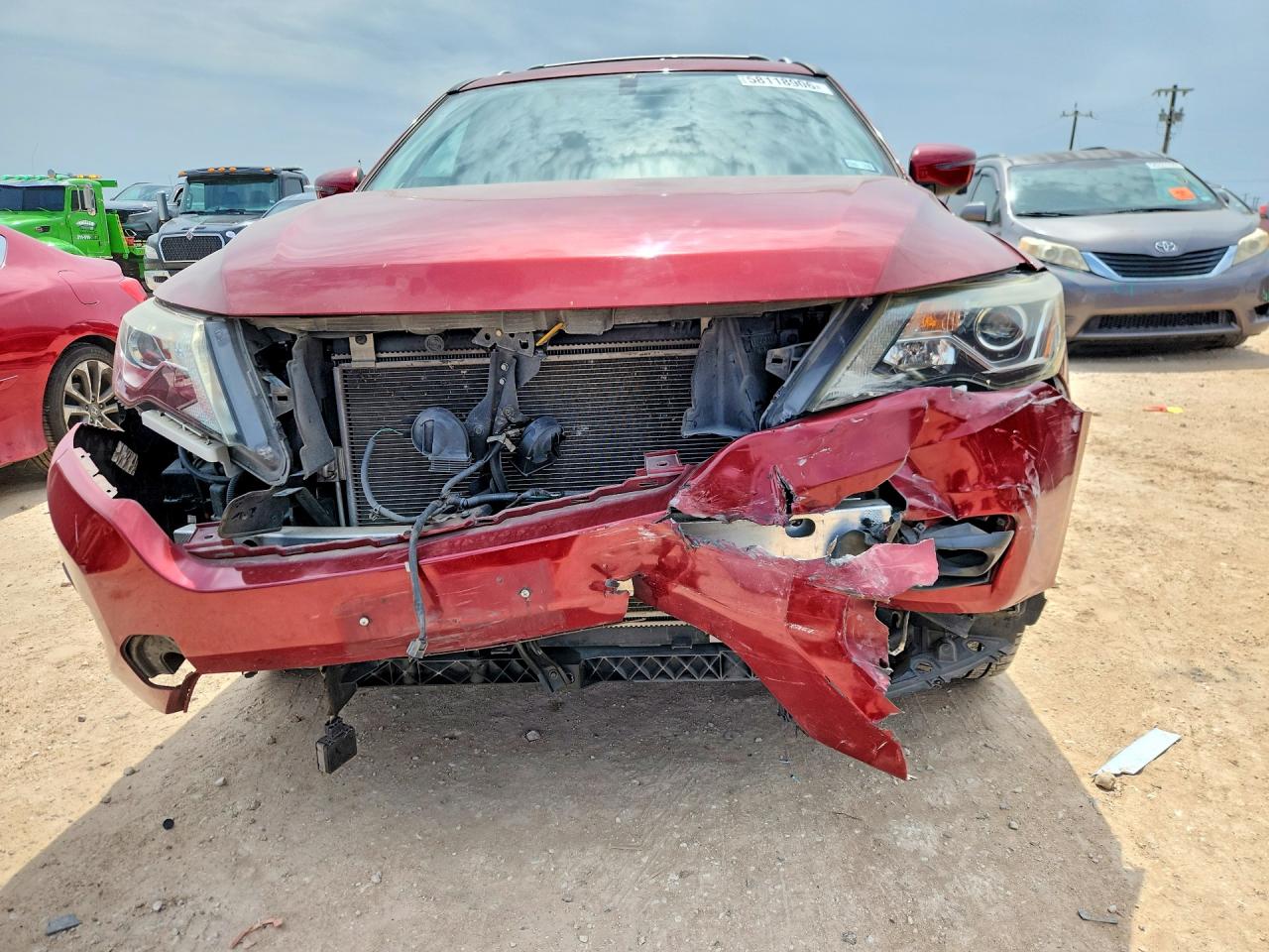 2018 Nissan Pathfinder VIN 5N1DR2MM5JC673877 COPART salvage auction — Front End, TX - SALVAGE VEHICLE TITLE, sold $4,250 on 2026-07-09 (photo 5)