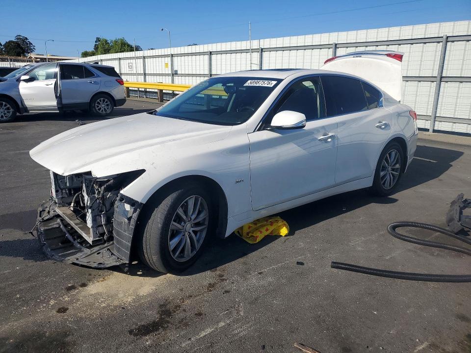 2017 Infiniti Q50 VIN JN1EV7AP1HM731426 COPART salvage auction — FRONT END, Ca - Salvage Certificate, sold $1,400 on 2026-07-22 (photo 1)