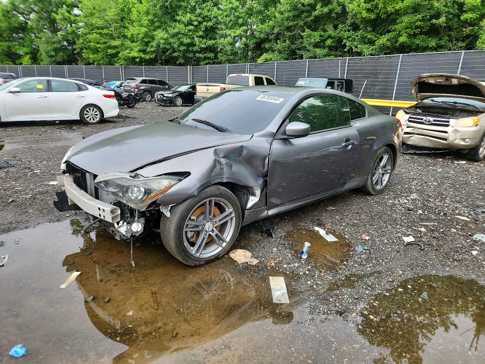 2013 Infiniti G VIN JN1CV6EL8DM980020 COPART salvage auction — FRONT END, Md - Cert Of Salvage > 75% Damage, sold $325 on 2026-07-10 (photo 1)
