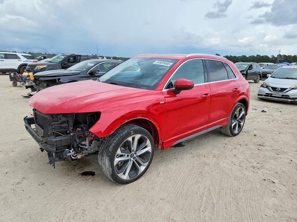 2021 Audi Q3 VIN WA1DECF33M1123775 COPART salvage auction — FRONT END, Tx - Salvage Vehicle Title, sold $8,300 on 2026-07-14 (photo 1)