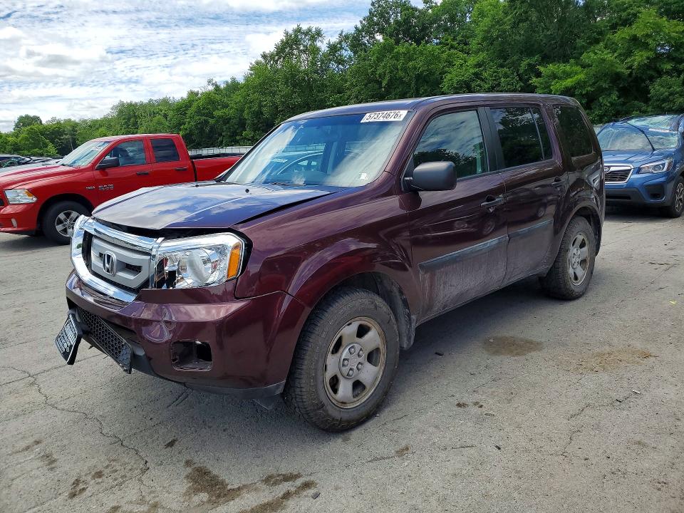 2011 Honda Pilot VIN 5FNYF4H25BB064120 COPART salvage auction — FRONT END, Pa - Certificate Of Salvage, sold $975 on 2026-07-09 (photo 1)