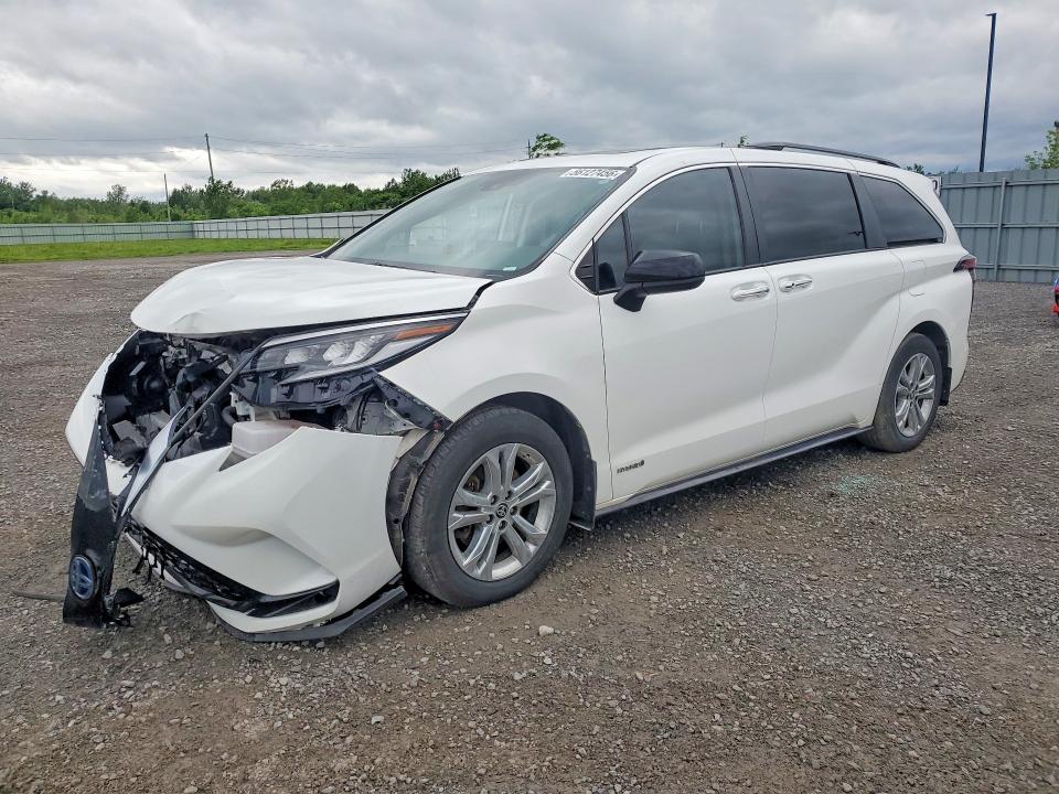 2021 Toyota Sienna VIN 5TDGSKFC3MS031042 COPART salvage auction — FRONT END, On - Permit No Brand - Unfit, sold $4,600 on 2026-07-21 (photo 1)