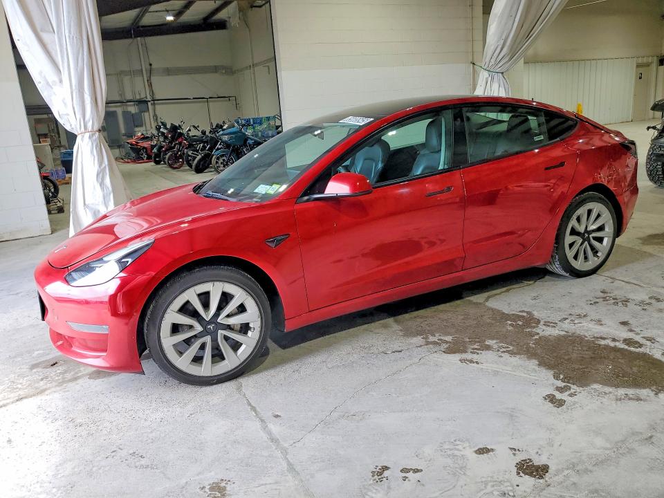 2022 Tesla Model 3 VIN 5YJ3E1EA7NF368626 COPART salvage auction — REAR END, Va - Cert Of Title - Salvage, sold $8,800 on 2026-08-03 (photo 1)