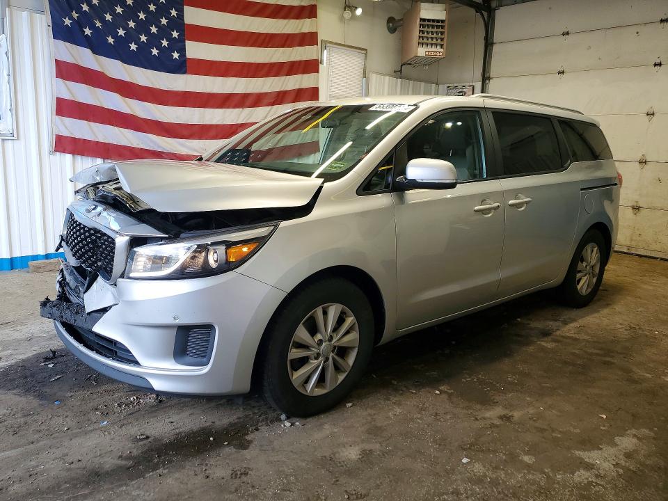 2016 Kia SEDONA VIN KNDMB5C16G6214771 COPART salvage auction — FRONT END, Me - Cert Of Title-Salvage Collisio, sold $2,450 on 2026-07-09 (photo 1)