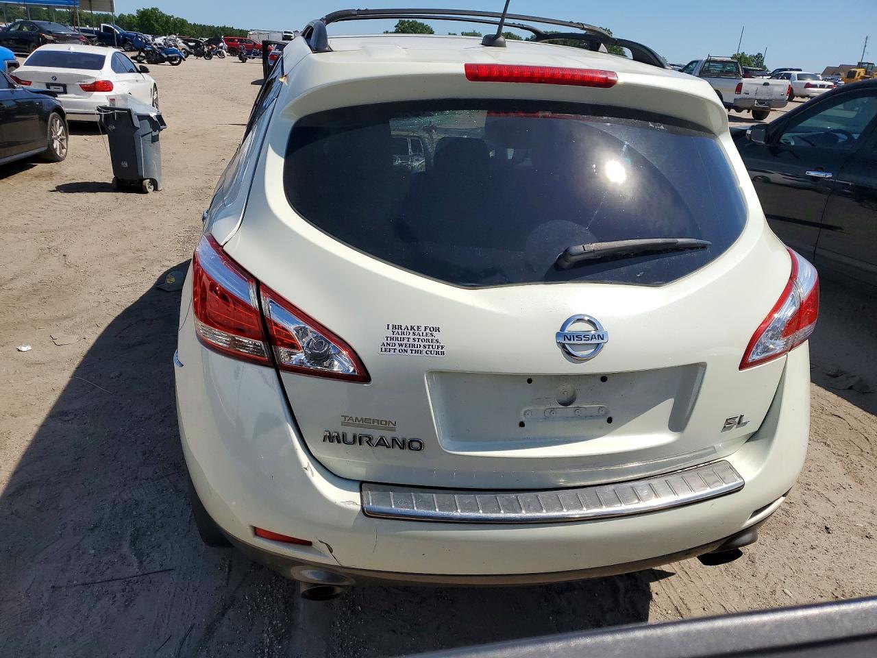 2011 Nissan Murano VIN JN8AZ1MU4BW059893 COPART salvage auction — Rollover, AL - CERT OF TITLE-SALVAGE TITLE, sold $475 on 2026-07-02 (photo 6)