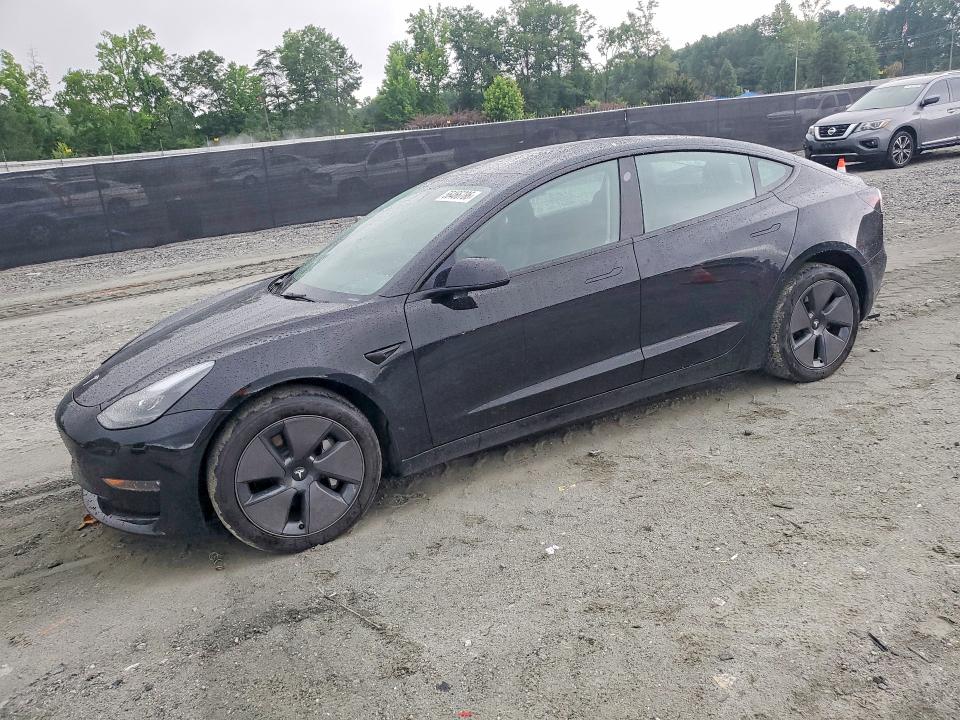 2023 Tesla Model 3 VIN 5YJ3E1EB0PF632233 COPART salvage auction — SIDE, Sc - Cert Of Title-Salvage, sold $10,000 on 2026-07-15 (photo 1)