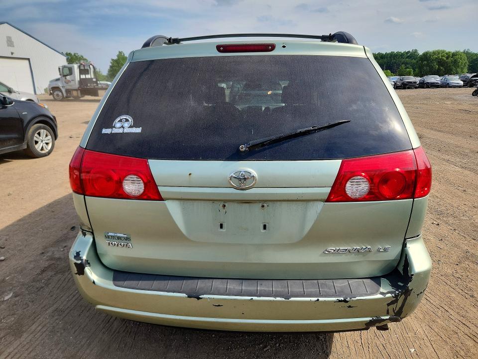2006 Toyota Sienna VIN 5TDZA23C46S451248 COPART salvage auction — REAR END, Oh - Certificate Of Title, sold $700 on 2026-07-13 (photo 6)