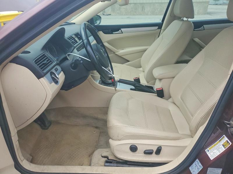 2012 Volkswagen Passat VIN 1VWBP7A34CC030589 COPART salvage auction — FRONT END, Ri - Salvage Certificate Of Title, sold $125 on 2026-07-28 (photo 7)