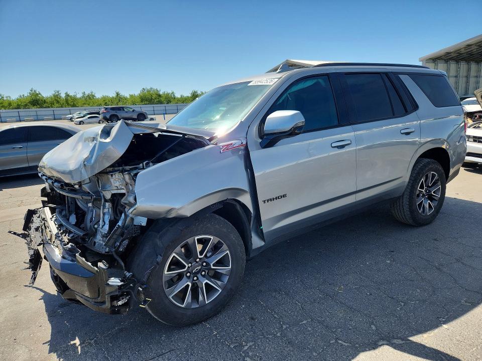 2023 Chevrolet Tahoe VIN 1GNSKPKL1PR499309 COPART salvage auction — FRONT END, Ca - Salvage Certificate, sold $70 on 2026-07-09 (photo 1)