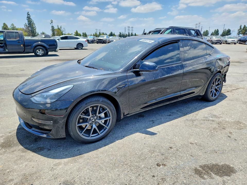 2023 Tesla Model 3 VIN 5YJ3E1EB9PF655154 COPART salvage auction — REAR END, CA - SALVAGE CERTIFICATE, sold $7,700 on 2026-07-28 (photo 1)