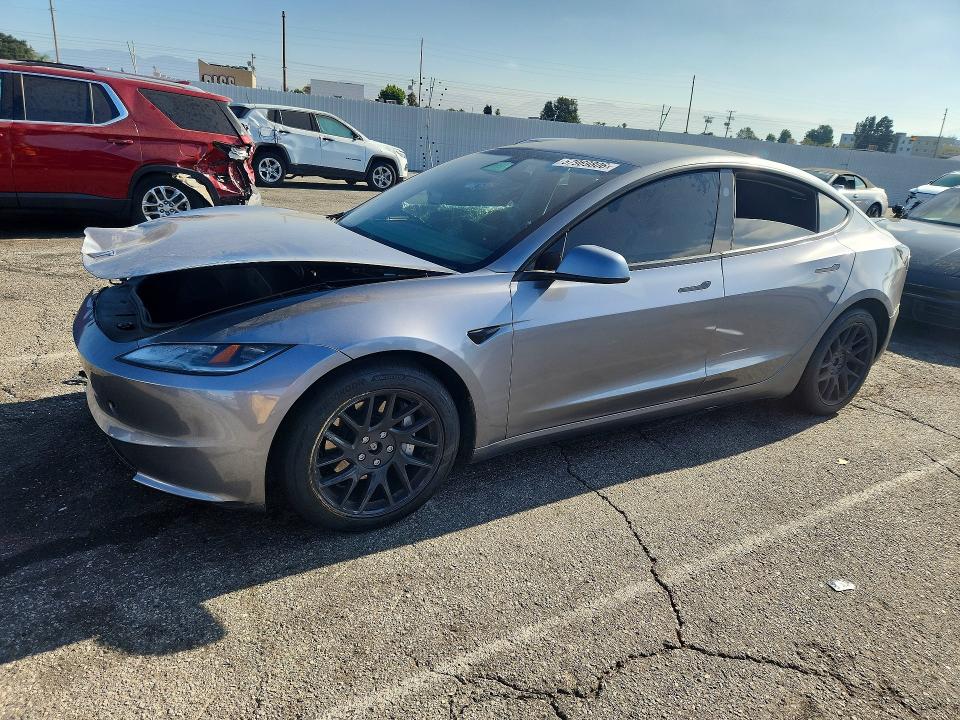 2025 Tesla VIN 5YJ3E1EB4SF011022 COPART salvage auction — FRONT END, Ca - Salvage Certificate, sold $6,600 on 2026-07-24 (photo 1)