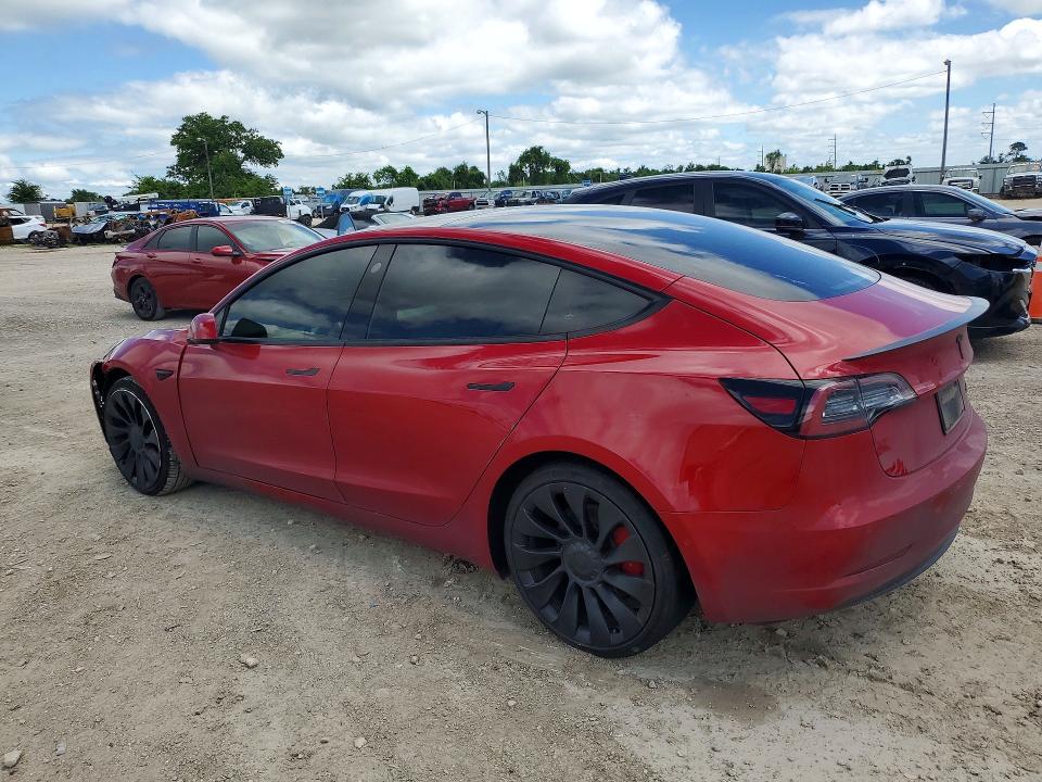 2022 Tesla VIN 5YJ3E1EC1NF343674 COPART salvage auction — FRONT END, Tx - Salvage Vehicle Title, sold $7,600 on 2026-07-22 (photo 2)