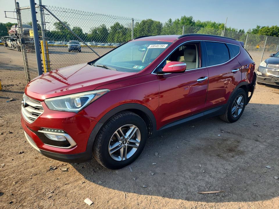2018 Hyundai Santa fe VIN 5XYZUDLB3JG504635 COPART salvage auction — REAR END, Pa - Certificate Of Salvage, sold $3,550 on 2026-07-15 (photo 1)