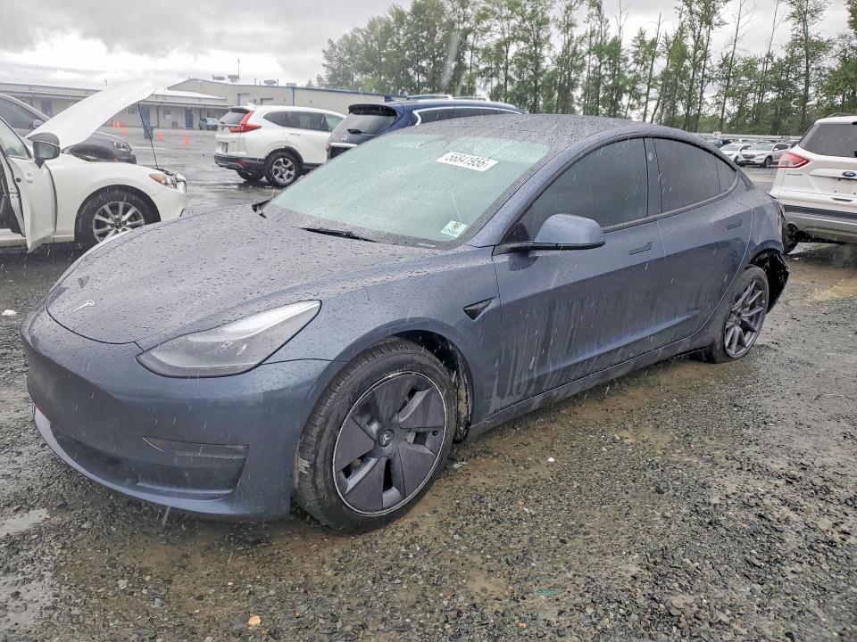 2022 Tesla Model 3 VIN 5YJ3E1EB7NF335246 COPART salvage auction — REAR END, Wa - Bill Of Sale, sold $9,400 on 2026-07-13 (photo 1)
