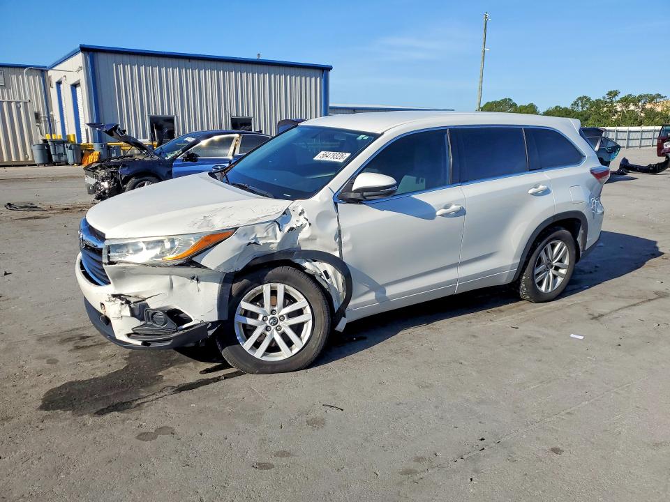 2016 Toyota Highlander VIN 5TDZKRFH5GS166928 COPART salvage auction — FRONT END, FL - CERT OF TITLE SLVG REBUILDABLE, sold $2,600 on 2026-07-02 (photo 1)