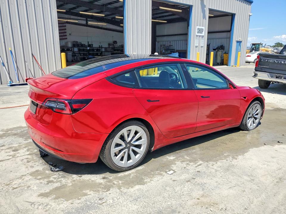 2022 Tesla Model 3 VIN 5YJ3E1EA4NF303829 COPART salvage auction — MECHANICAL, CA - CERTIFICATE OF TITLE, sold $7,500 on 2026-07-08 (photo 3)