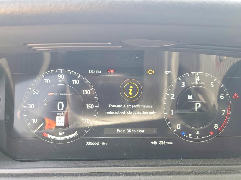 2019 Land rover RANGE ROVER VIN SALYL2FV5KA207529 COPART salvage auction — FRONT END, Tx - Salvage Vehicle Title, sold $11,400 on 2026-07-06 (photo 9)