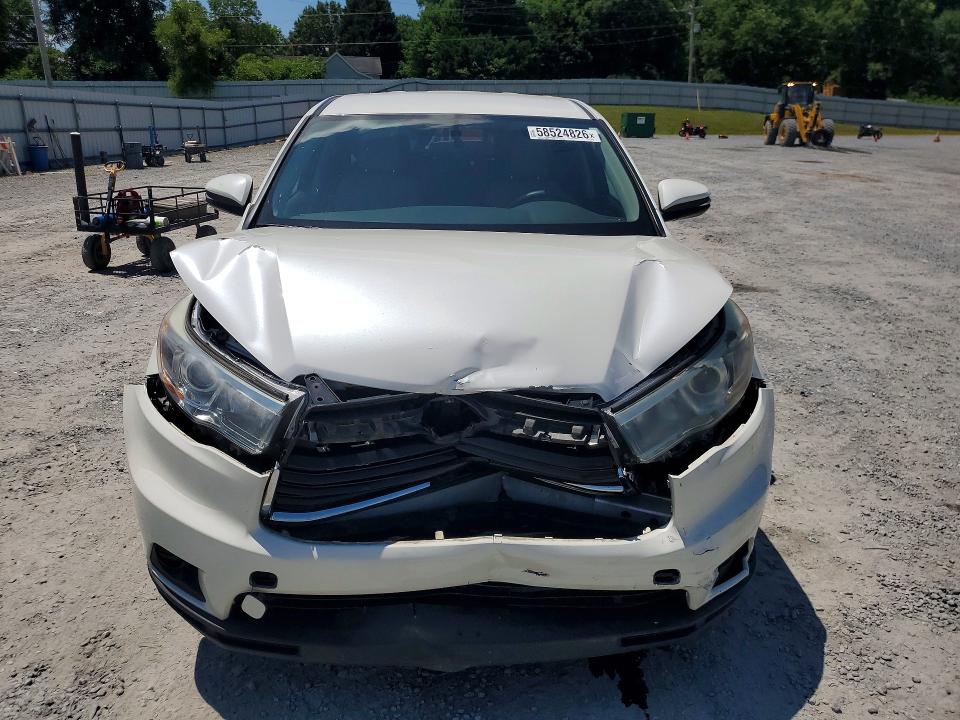 2016 Toyota Highlander VIN 5TDBKRFH7GS328270 COPART salvage auction — FRONT END, Nc - Salvage Certificate Of Title, sold $300 on 2026-07-29 (photo 5)