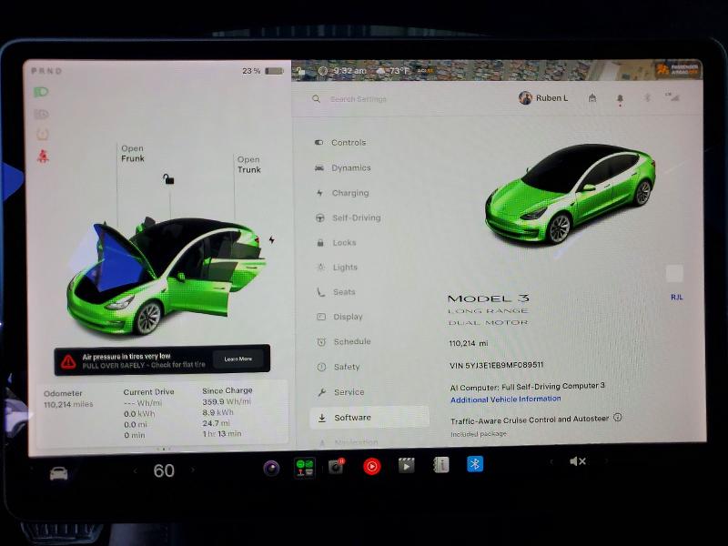 2021 Tesla VIN 5YJ3E1EB9MF089511 COPART salvage auction — VANDALISM, Salvage Title, sold $8,000 on 2026-07-16 (photo 9)