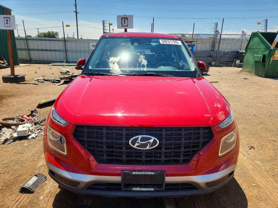 2022 Hyundai Venue VIN KMHRB8A32NU169067 COPART salvage auction — HAIL, Co - Certificate Of Title, sold $6,700 on 2026-07-27 (photo 5)