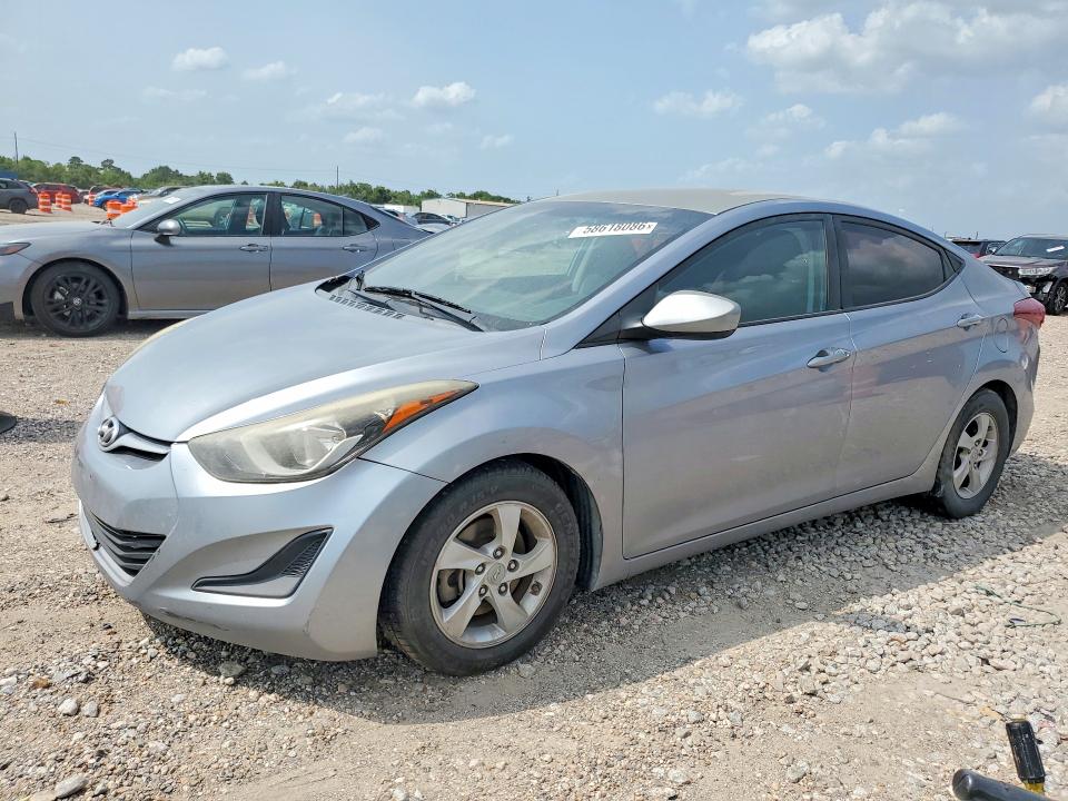 2015 Hyundai Elantra VIN 5NPDH4AE0FH624095 COPART salvage auction — FRONT END, Tx - Certificate Of Title, sold $725 on 2026-07-09 (photo 1)