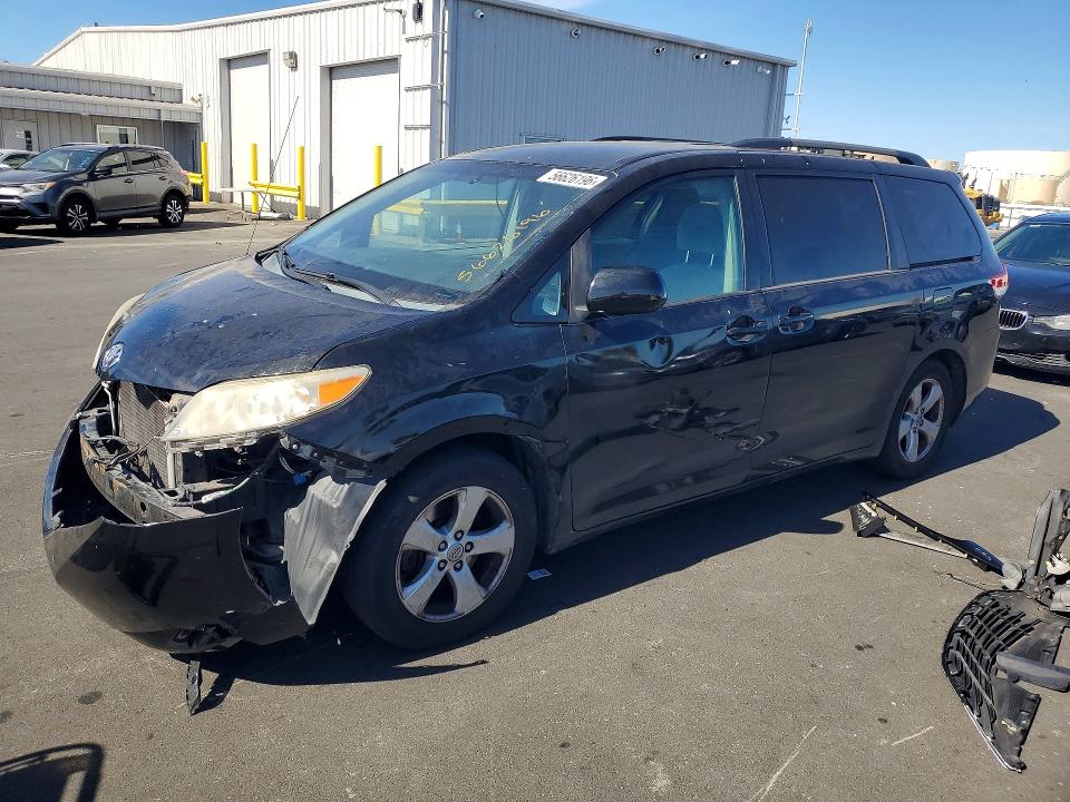 2013 Toyota Sienna VIN 5TDKK3DC1DS307706 COPART salvage auction — FRONT END, Ca - Salvage Certificate, sold $175 on 2026-07-22 (photo 1)