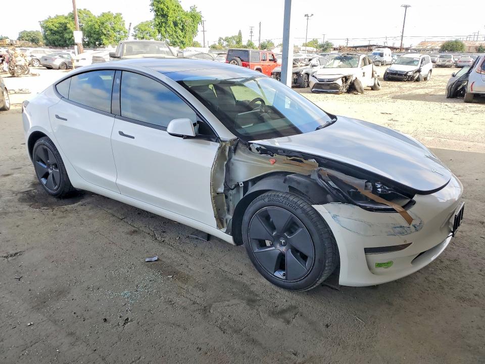 2023 Tesla Model 3 VIN 5YJ3E1EA7PF411459 COPART salvage auction — FRONT END, Ca - Salvage Certificate, sold $7,900 on 2026-07-16 (photo 4)