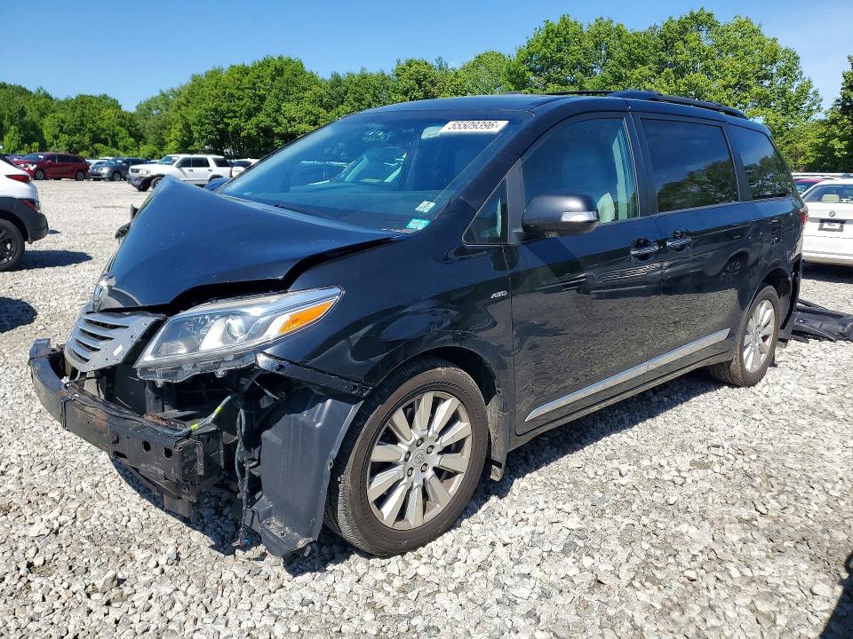 2017 Toyota Sienna VIN 5TDDZ3DC8HS155322 COPART salvage auction — REAR END, Ma - Cert Of Title-Salvage, sold $2,250 on 2026-07-08 (photo 1)
