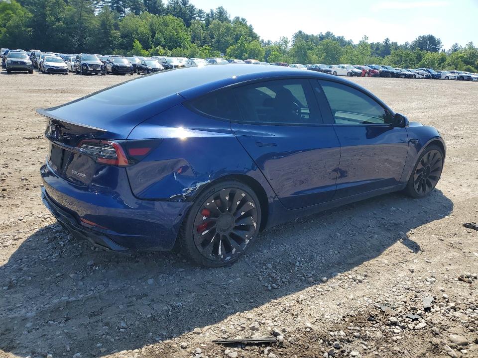 2022 Tesla Model 3 VIN 5YJ3E1EC3NF198329 COPART salvage auction — REAR END, Ma - Cert Of Title-Salvage, sold $10,100 on 2026-07-27 (photo 3)