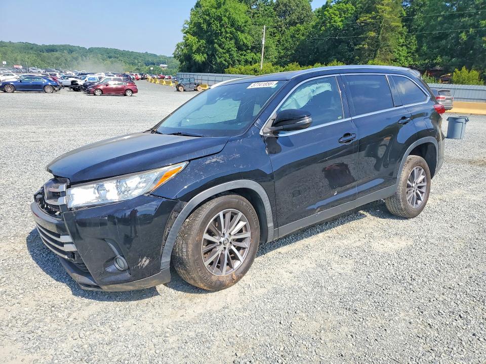 2019 Toyota Highlander VIN 5TDKZRFH7KS315569 COPART salvage auction — FRONT END, Nc - Salvage Certificate Of Title, sold $225 on 2026-07-30 (photo 1)