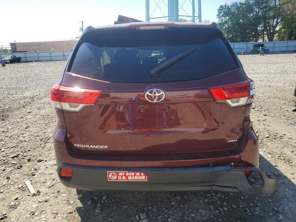 2017 Toyota Highlander VIN 5TDBZRFH9HS411843 COPART salvage auction — ALL OVER, Nj - Cert Of Title-Salvage, sold $1,950 on 2026-07-22 (photo 6)