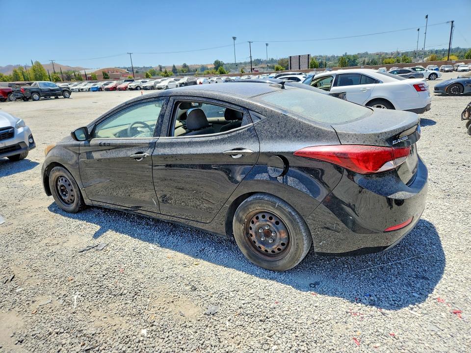 2016 Hyundai Elantra VIN KMHDH4AE8GU583752 COPART salvage auction — VANDALISM, Ca - Dis/Dlr/Exp Only Clean Title, sold $950 on 2026-07-15 (photo 2)