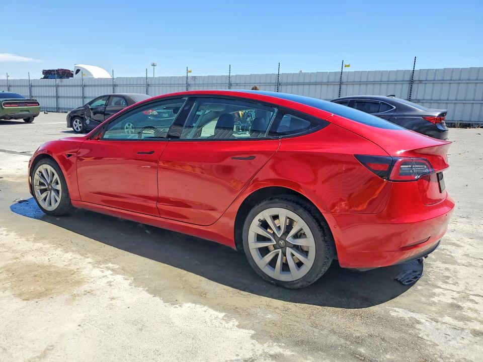 2022 Tesla Model 3 VIN 5YJ3E1EA4NF303829 COPART salvage auction — MECHANICAL, CA - CERTIFICATE OF TITLE, sold $7,500 on 2026-07-08 (photo 2)