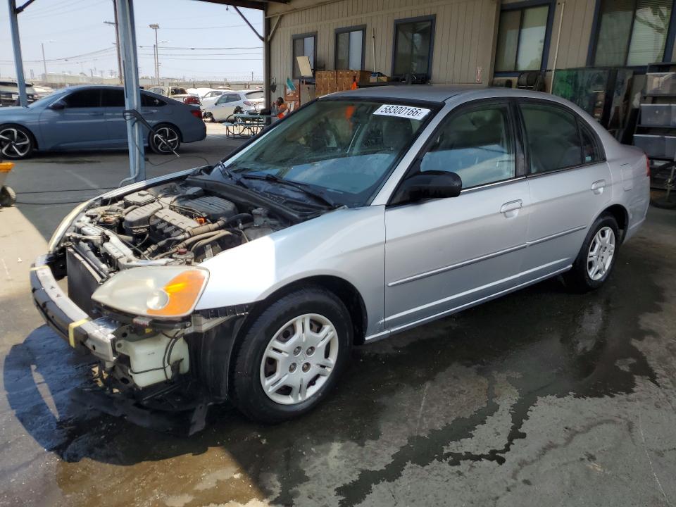 2002 Honda Civic VIN 2HGES16502H527450 COPART salvage auction — FRONT END, Ca - Salvage Certificate, sold $375 on 2026-07-02 (photo 1)