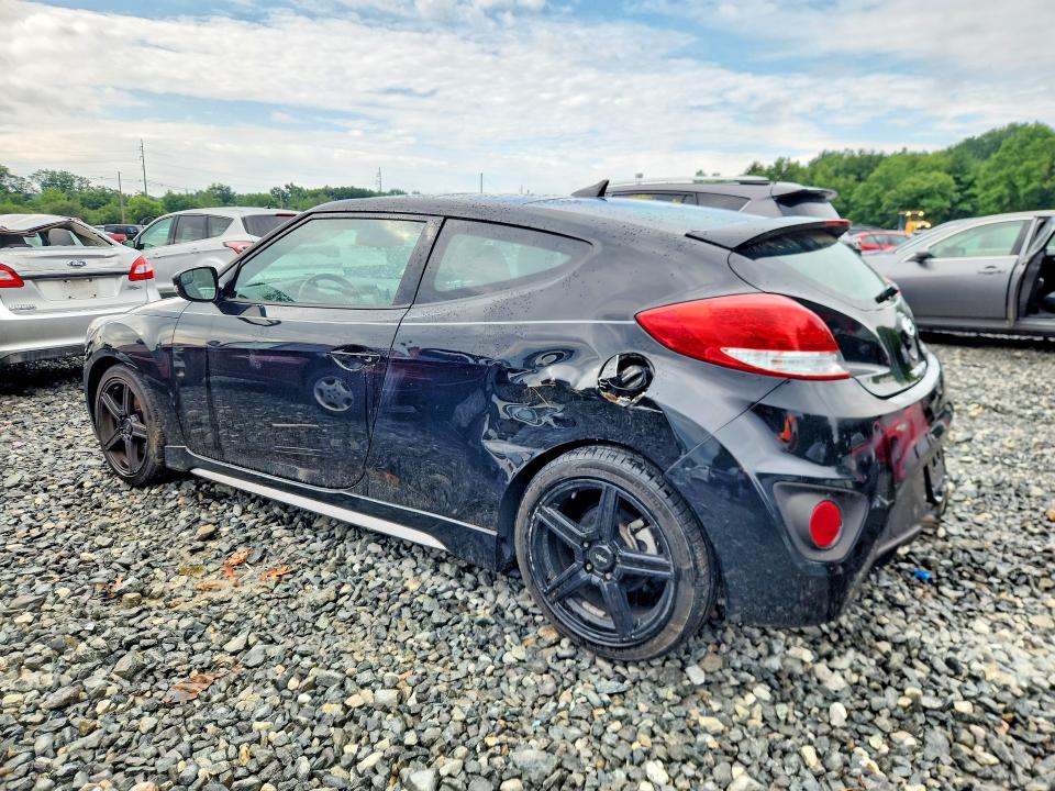 2014 Hyundai Veloster VIN KMHTC6AE1EU192123 COPART salvage auction — REAR END, MA - CERT OF TITLE-RECONSTRCTD COLL, sold $400 on 2026-07-22 (photo 2)