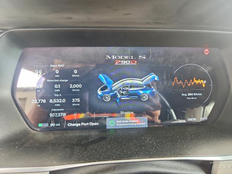 2016 Tesla VIN 5YJSA1E40GF125499 COPART salvage auction — HAIL, MO - SALVAGE CERTIFICATE OF TITLE, sold $5,200 on 2026-07-27 (photo 9)